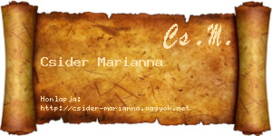 Csider Marianna névjegykártya